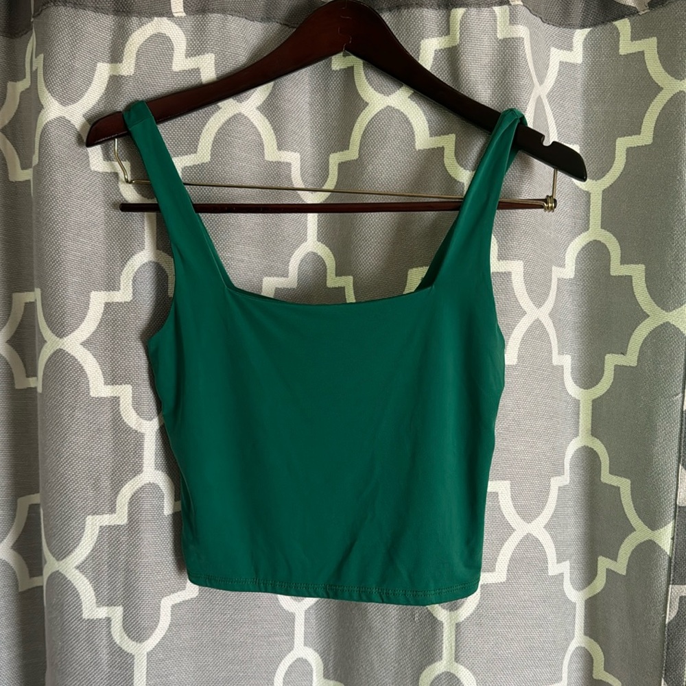 Live in the Moment Green silky crop top